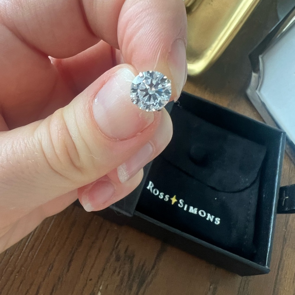3CTW CZ Studs - White Gold - Picture 5 of 7